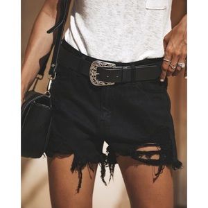 Mid-Rise Distressed Shorts- Never Worn runs small